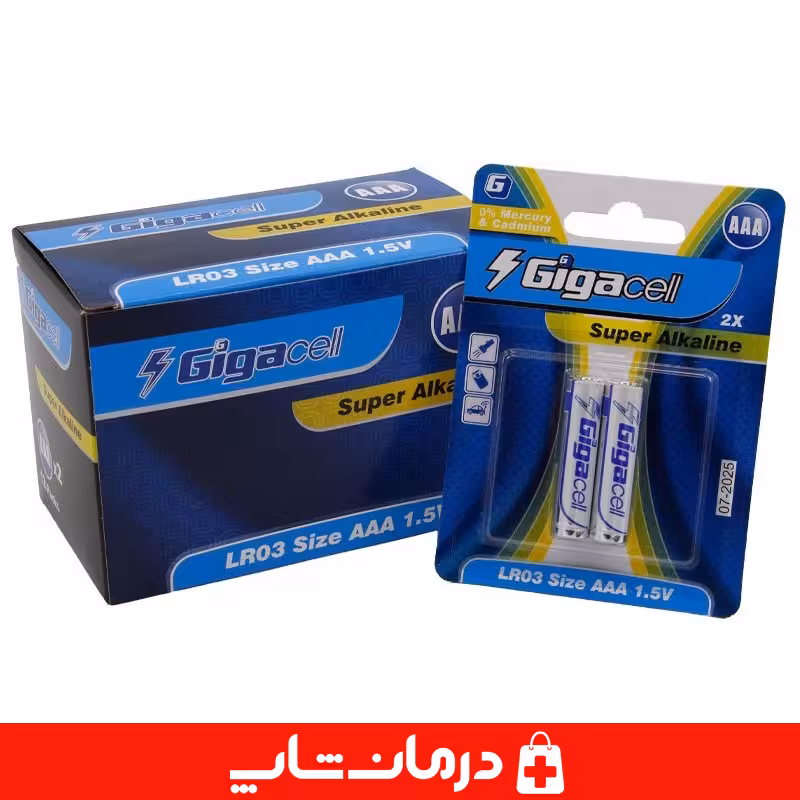 باتری گیگاسل نیم قلمی بسته 12 جفتی باتری سوپر آلکالاین گیگاسل