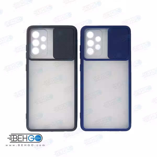 قاب  A72 کاور پشت مات محافظ لنزدار کشویی گارد A72 با محافظ لنز دوربین گوشی سامسونگ Lens Slider Case For Samsung A72