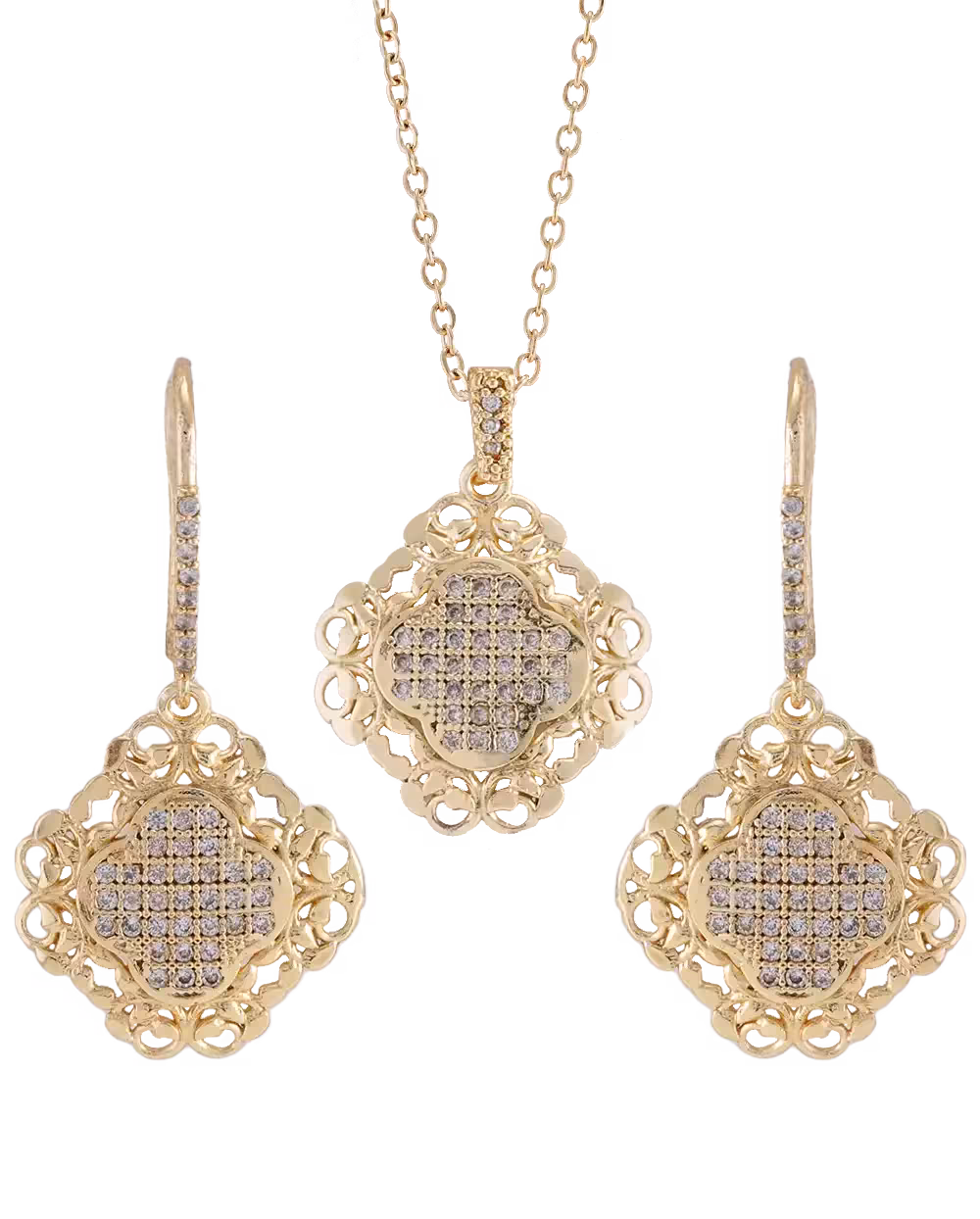 نیم ست زنانه طلا روس مدل 1499