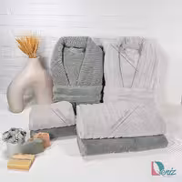 حوله ست دو نفره روویتا رنگ سدری و استخونی