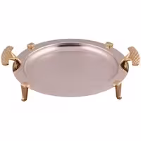 سینی دایره دسته طلایی Diamond پایه دار BG1416