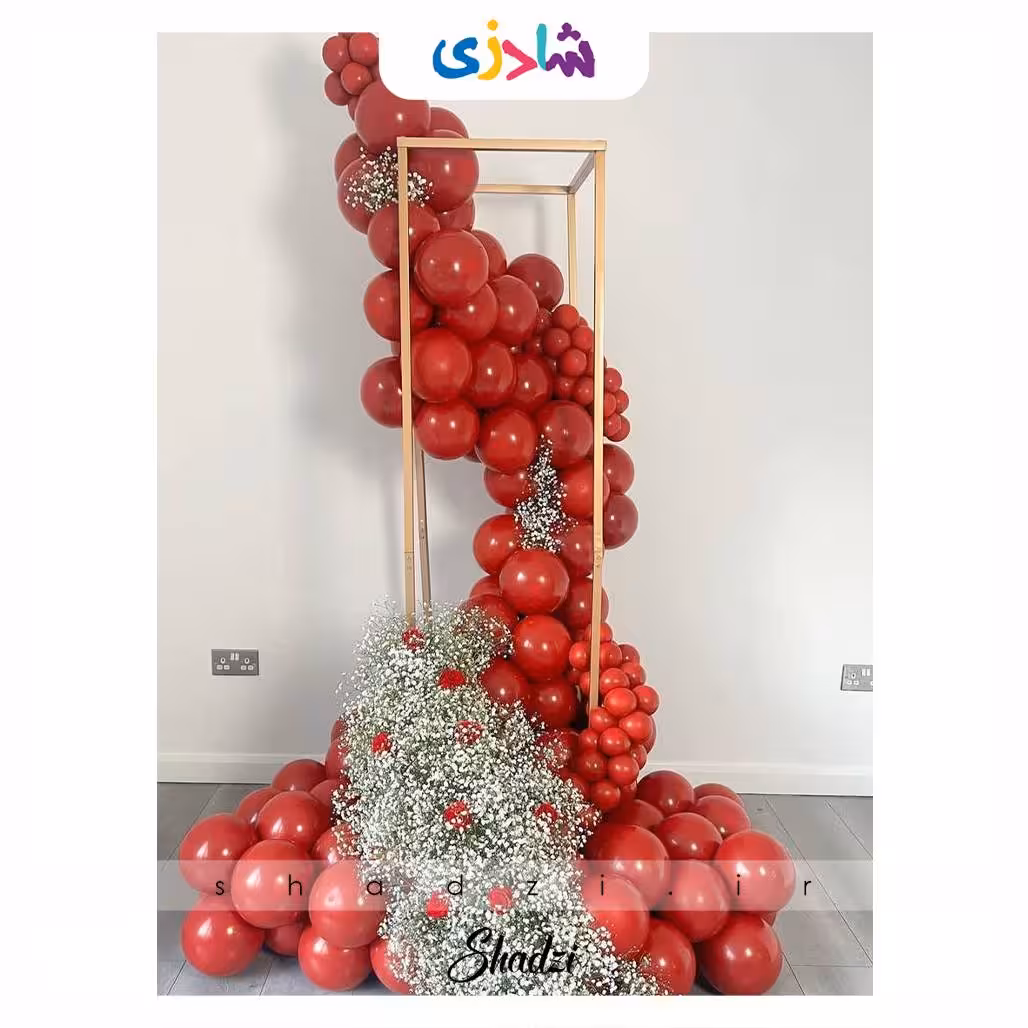 بادکنک آرایی تولد تم قرمز متالیک