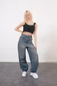 شلوار بگی زنانه با کیفیت بالا رنگ آبی متوسط از برند بردی - 9963