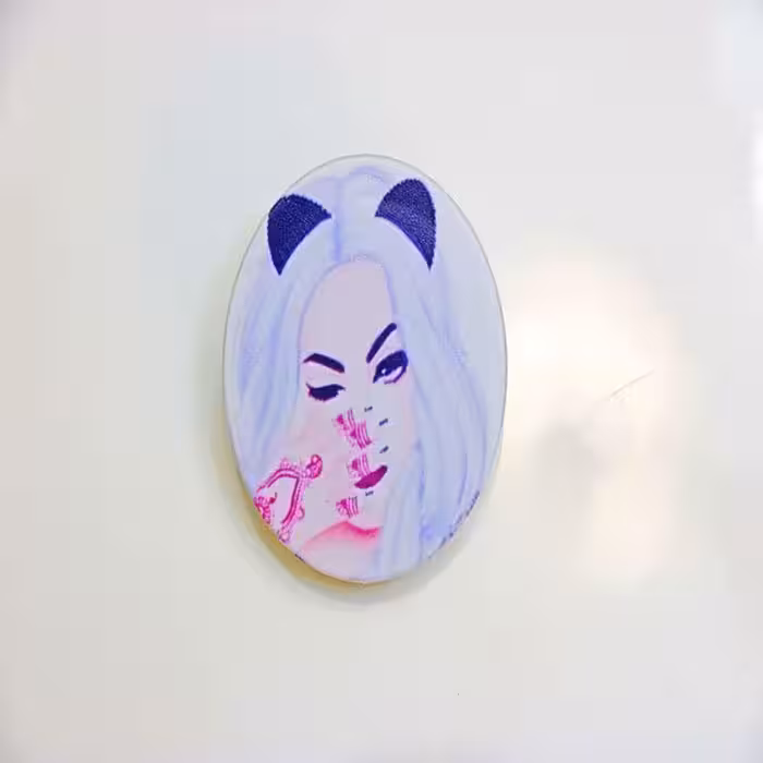 پاپ سوکت دختر گوشدار سفید Cat Girl PopSocket