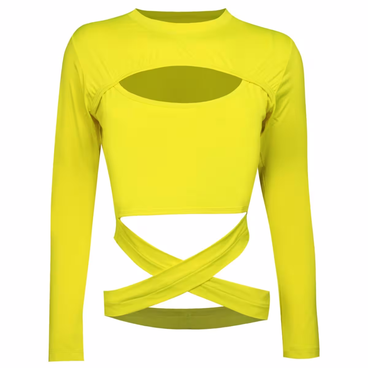 نیم تنه زنانه مدل بند ضربدری زرد کد 4723-491P