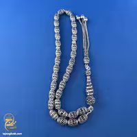 تسبیح نقره دست ساز ترک، سنگین بافت، مفتولی، مدل MST T18