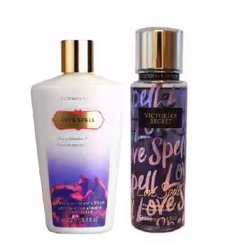 لوسیون ویکتوریا سکرت مدل Love Spell New حجم 250 میلی لیتر به همراه بادی اسپلش مدل Love Spell New