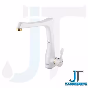 شیر ظرفشویی اهرمی سفید طلایی آریانا (مدل کارن)