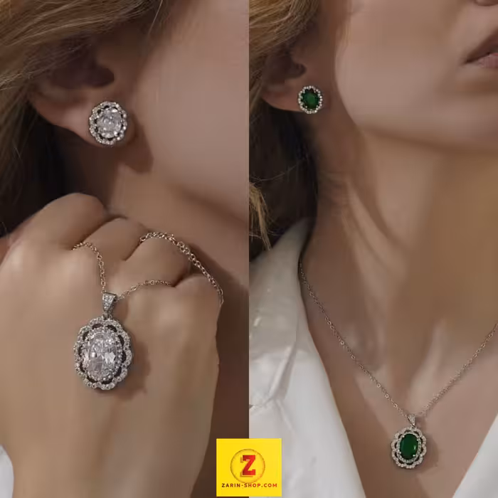 نیمست نگینی زنانه طرح جواهر