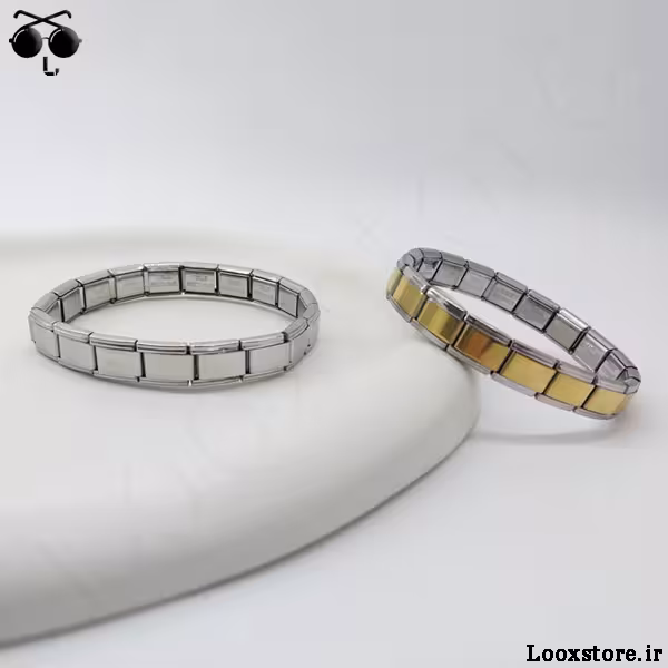 دستبند چارم ایتالیایی استیل ساده (طلایی و نقره ای)