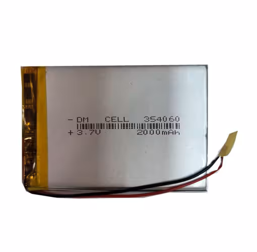 باتری لیتیوم پلیمر 3.7 ولت 2000 میلی آمپر 354060