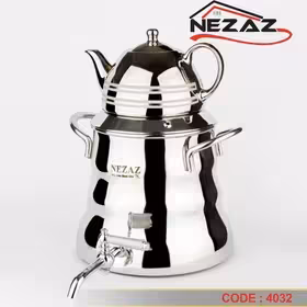 کتری و قوری 6 لیترهرمی کلاسیک قوری کروم  (NEZAZ) کد 4032