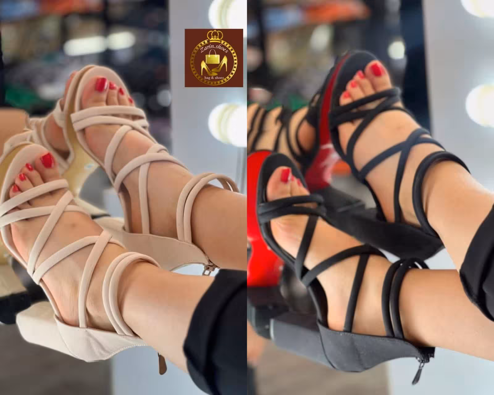 کفش صندل مجلسی زنانه پاشنه بلند سارا