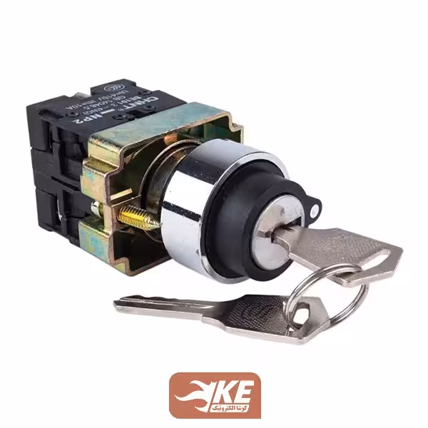 کلید سلکتوری فرمان دوطرفه فلزی سویچ‌دار چینت NP2-BG33