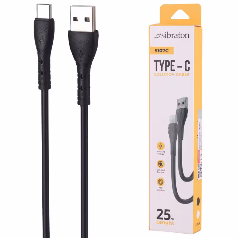 کابل کوتاه تایپ سی Sibraton S107A 25cm