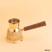 قهوه جوش برنجی طلایی بدون در مدل دالبر سایز 2