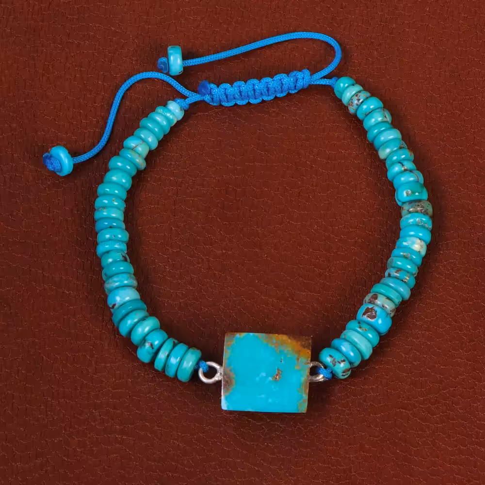 دستبند فیروزه خزامه کد 30412 - جواهری مشاهیر