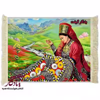 تابلو فرش ایرانی دختر گلیم باف کد i05