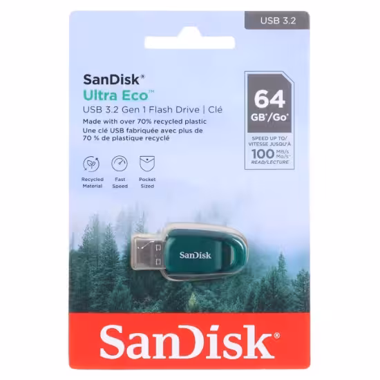 فلش مموری سن دیسک مدل Ultra Eco USB3.2 ظرفیت 64 گیگابایت