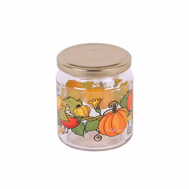 جا زعفران شیشه ای درب طلایی مایا