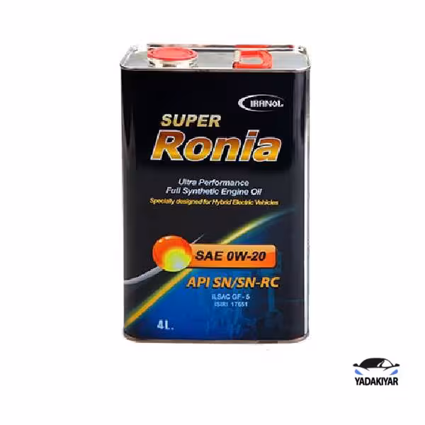 روغن موتور ایرانول مدل سوپر رونیا SN حجم 4 لیتر (0w-20)