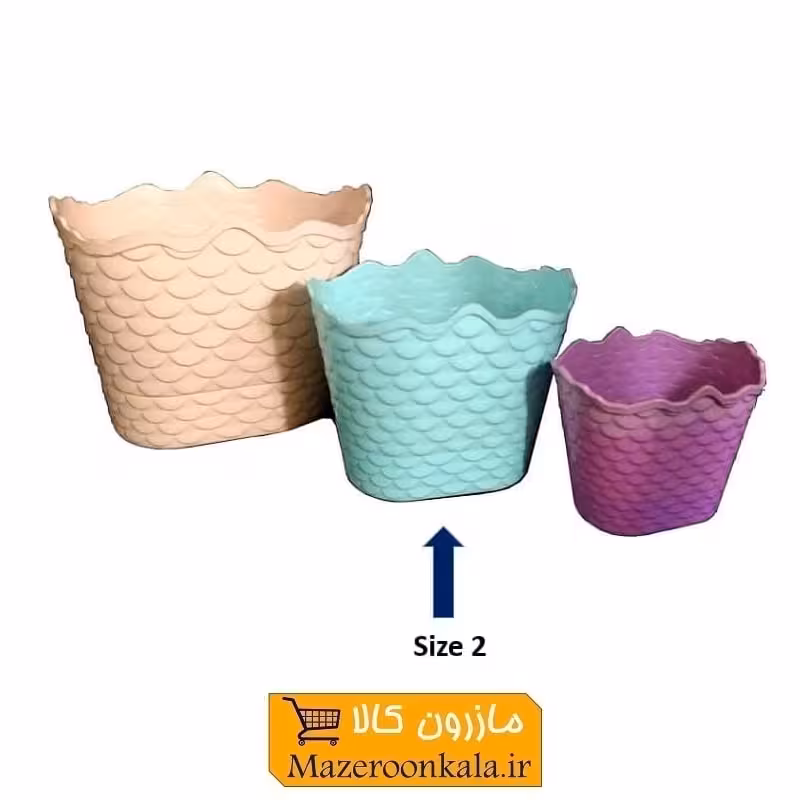 گلدان پلاستیکی سایز 2 پولکی HGD-003