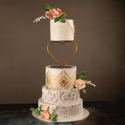 استراکچر تزیین کیک به گز مدل قلب