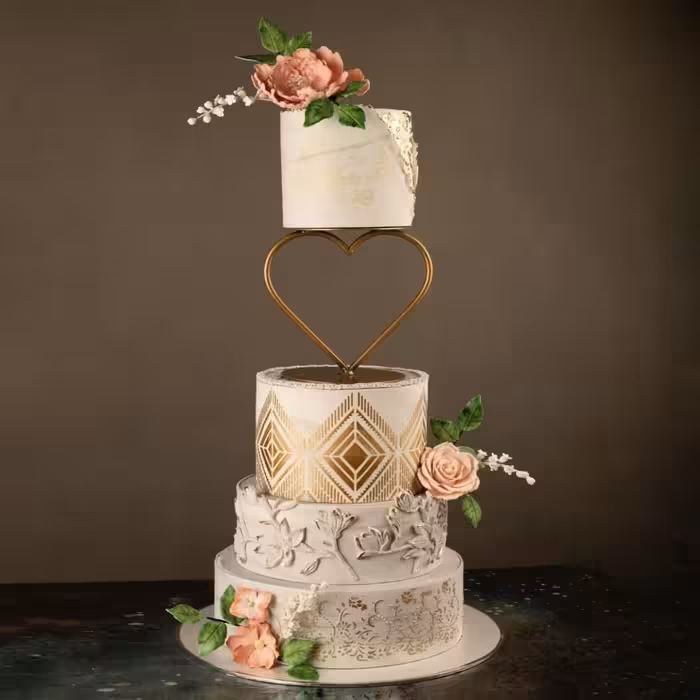 استراکچر تزیین کیک به گز مدل قلب