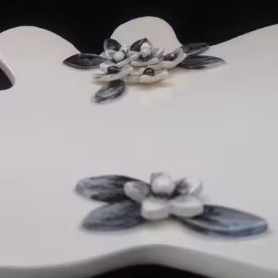 شیرینی خوری سرامیکی هیوا طرح گل یخ کد 10980700