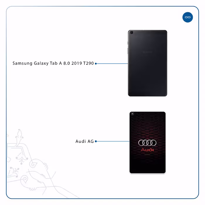 برچسب پوششی ماهوت مدل Audi AG مناسب برای تبلت سامسونگ Galaxy Tab A 8.0 2019 T290