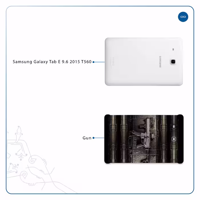 برچسب پوششی ماهوت مدل Gun مناسب برای تبلت سامسونگ Galaxy Tab E 9.6 2015 T560