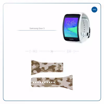 برچسب ماهوت طرح Army_Desert مناسب برای ساعت هوشمند سامسونگ Galaxy Gear S