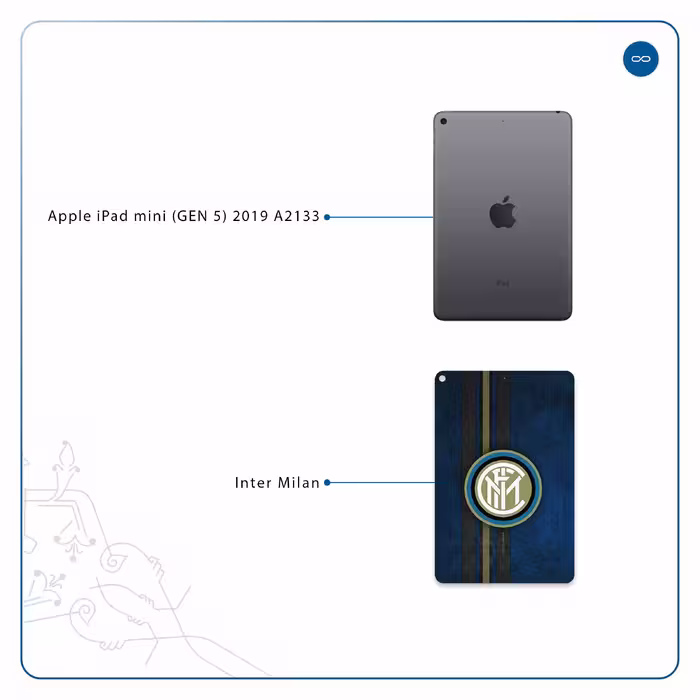 برچسب پوششی ماهوت مدل Inter-Milan مناسب برای تبلت اپل iPad mini (GEN 5) 2019 A2133
