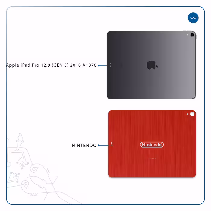 برچسب پوششی ماهوت مدل NINTENDO مناسب برای تبلت اپل iPad Pro 12.9 (GEN 3) 2018 A1876