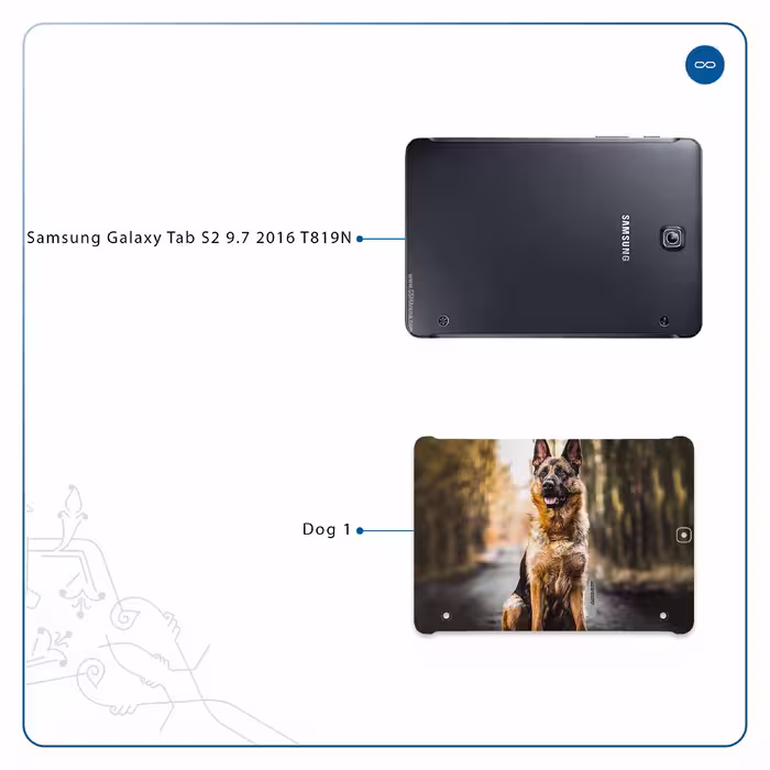 برچسب پوششی ماهوت مدل Dog-1 مناسب برای تبلت سامسونگ Galaxy Tab S2 9.7 2016 T819N