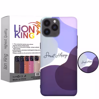 کاور لاین کینگ مدل IMD banafsh مناسب برای گوشی موبایل اپل IPhone 13 pro به همراه پایه نگهدارنده