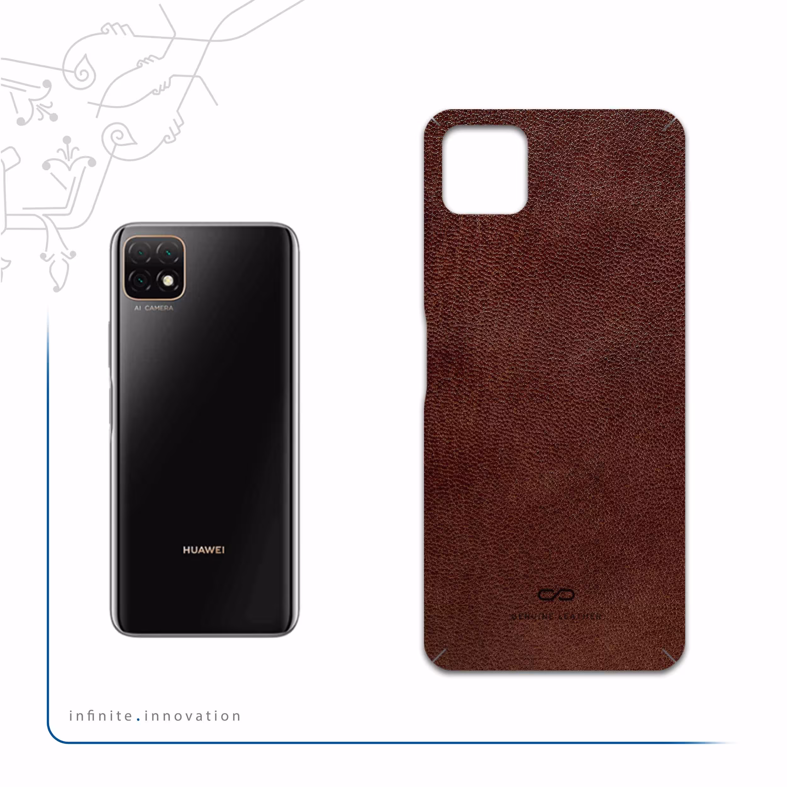 برچسب پوششی ماهوت مدل Natural-Leather مناسب برای گوشی موبایل هوآوی Nova Y60