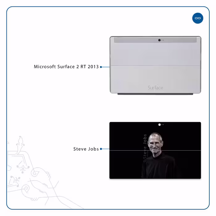 برچسب پوششی ماهوت مدل Steve Jobs مناسب برای تبلت مایکروسافت Surface 2 RT 2013