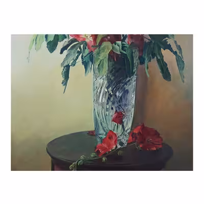 تابلو نقاشی رنگ روغن مدل گلدان