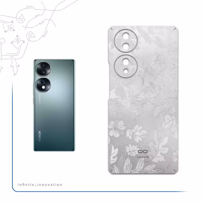 برچسب پوششی ماهوت مدل Silver-Wildflower مناسب برای گوشی موبایل آنر 70