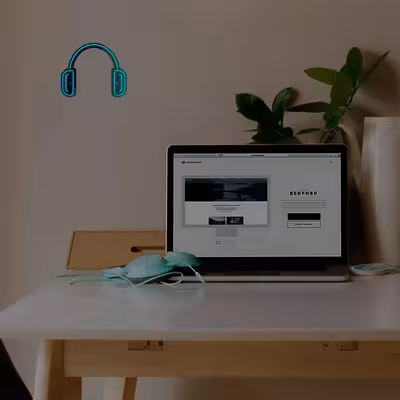 چراغ دیواری نئون دیزاین طرح Headphone-BL_TBL