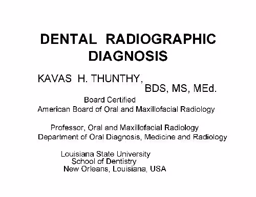 خرید و دانلود نسخه کامل کتاب Dental Radiographic Diagnosis