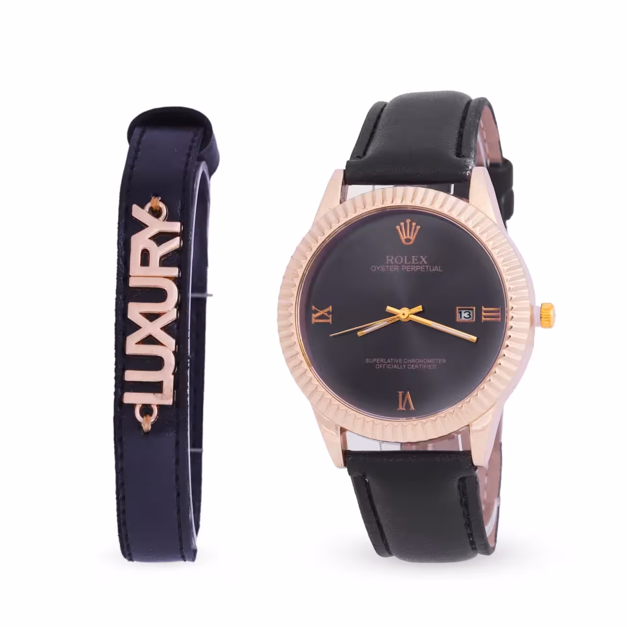 ‏‌‎ست ساعت مچی و دستبند مردانه رولکس Rolex مدل 515