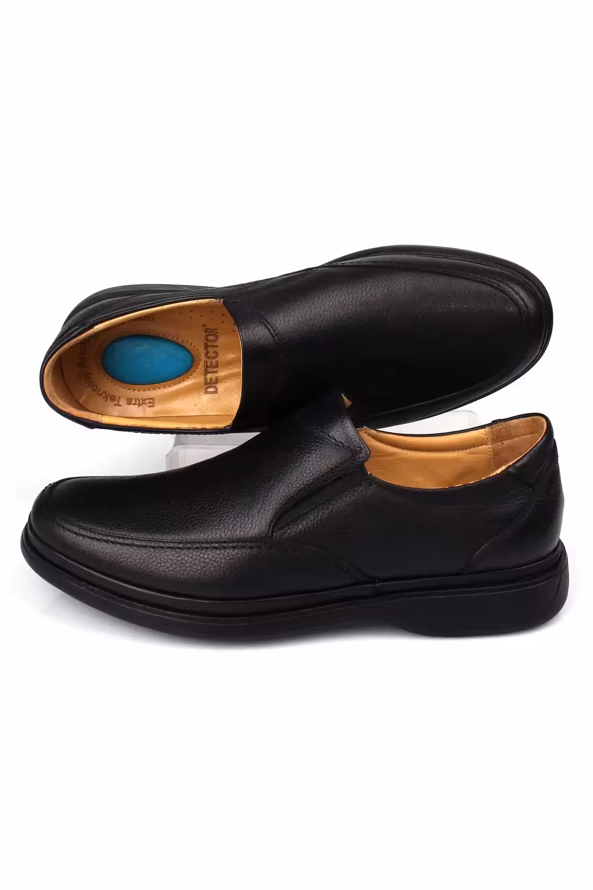 کفش راحتی مردانه مشکی داخلی بیرونی چرم اصل کامل ژل ارتوپدی – 645