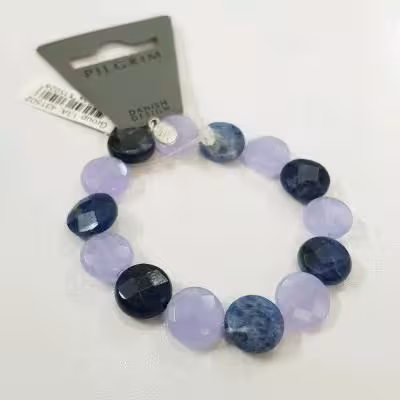 دستبند کشی کار شده با سنگ های عقیق سوسنی و سنگ لاجورد اصل