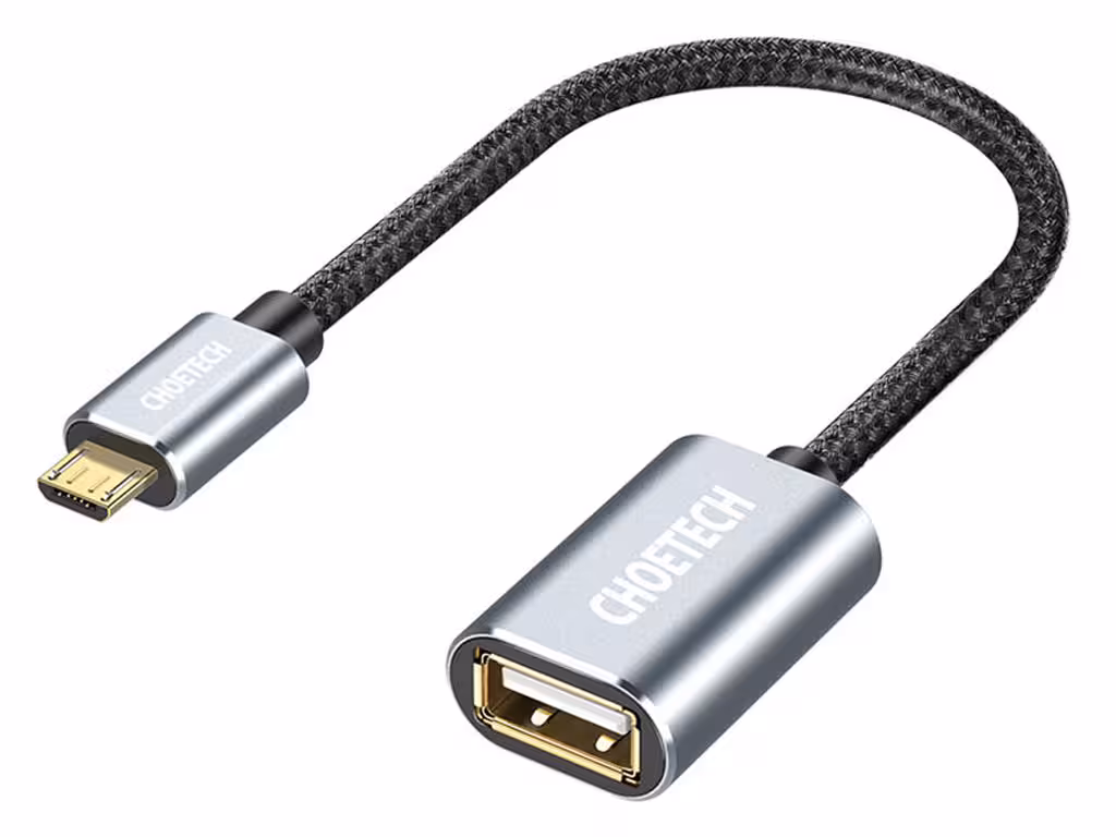 کابل تبدیل او‌تی‌جی میکرو یو‌اس‌بی به یو‌اس‌بی چویتک CHOETECH OTG Micro USB To USB 2.0 Cable AB0013