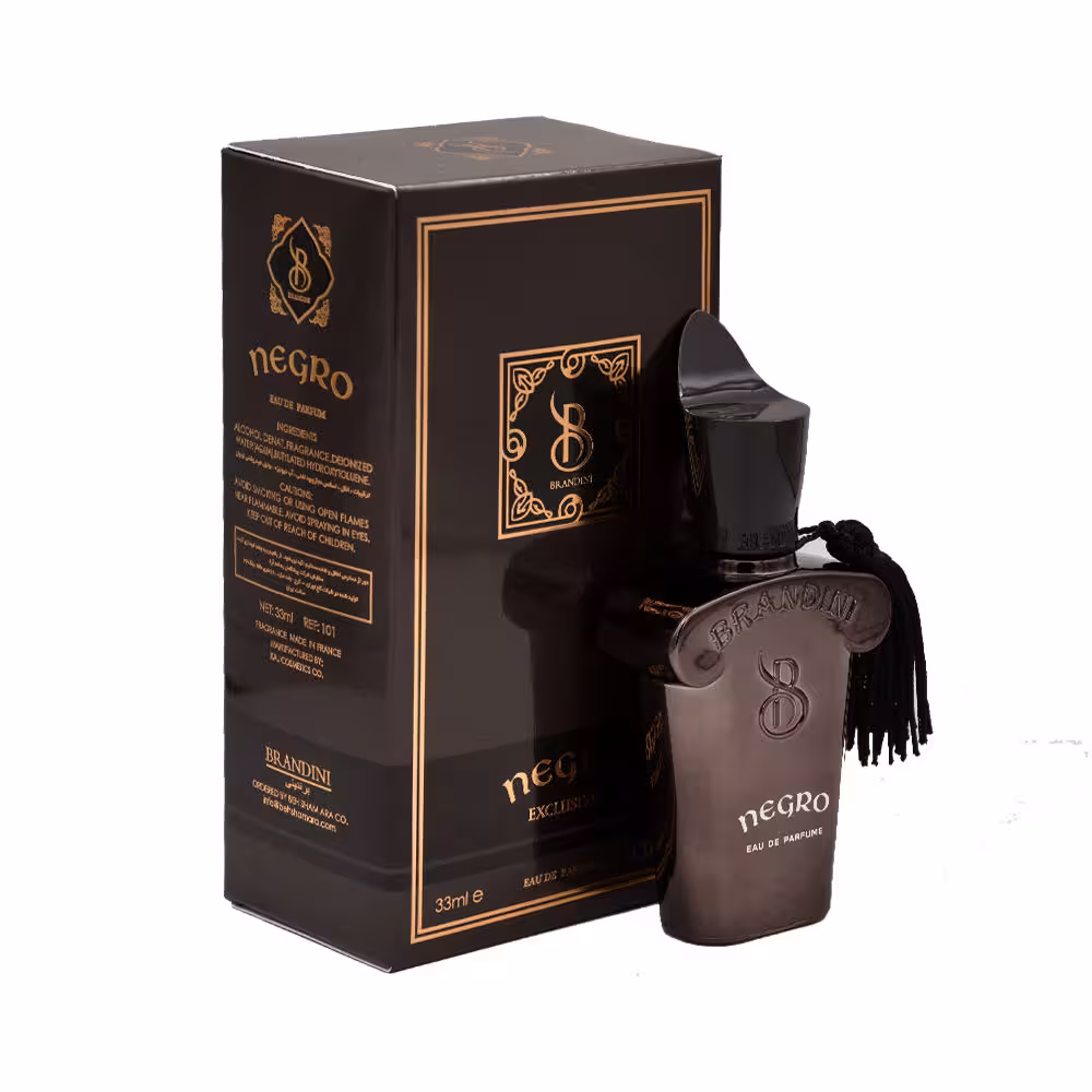 عطر جیبی مردانه و زنانه برندینی مدل نگرو Negro حجم 33 میلی لیتر | Brandini Negro Eau De Parfum for women and men 33 ml