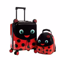 ست چمدان و کوله پشتی کودک هیس مدل SUPER TOTS LADY BUG