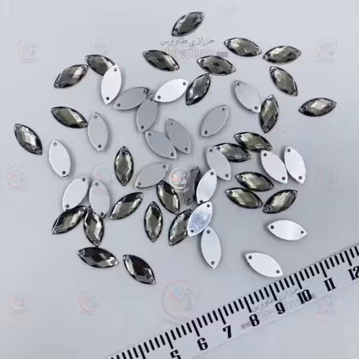 مارکیز چشمی دوختنی پلاستیکی 7 در 15 ( دودی ) بسته 50 عددی