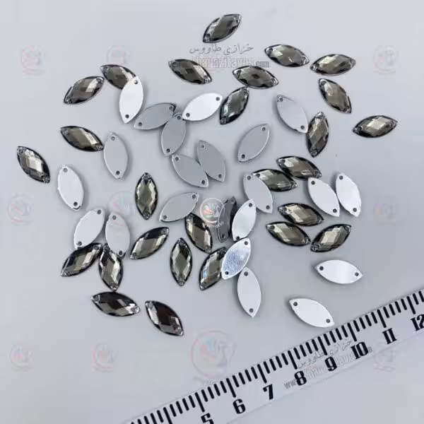 مارکیز چشمی دوختنی پلاستیکی 7 در 15 ( دودی ) بسته 50 عددی